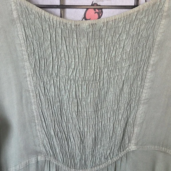 Sapogee Bohemian Dress with Corset Bodice Lace Detail Free Size Sage Green - Picture 13 of 16